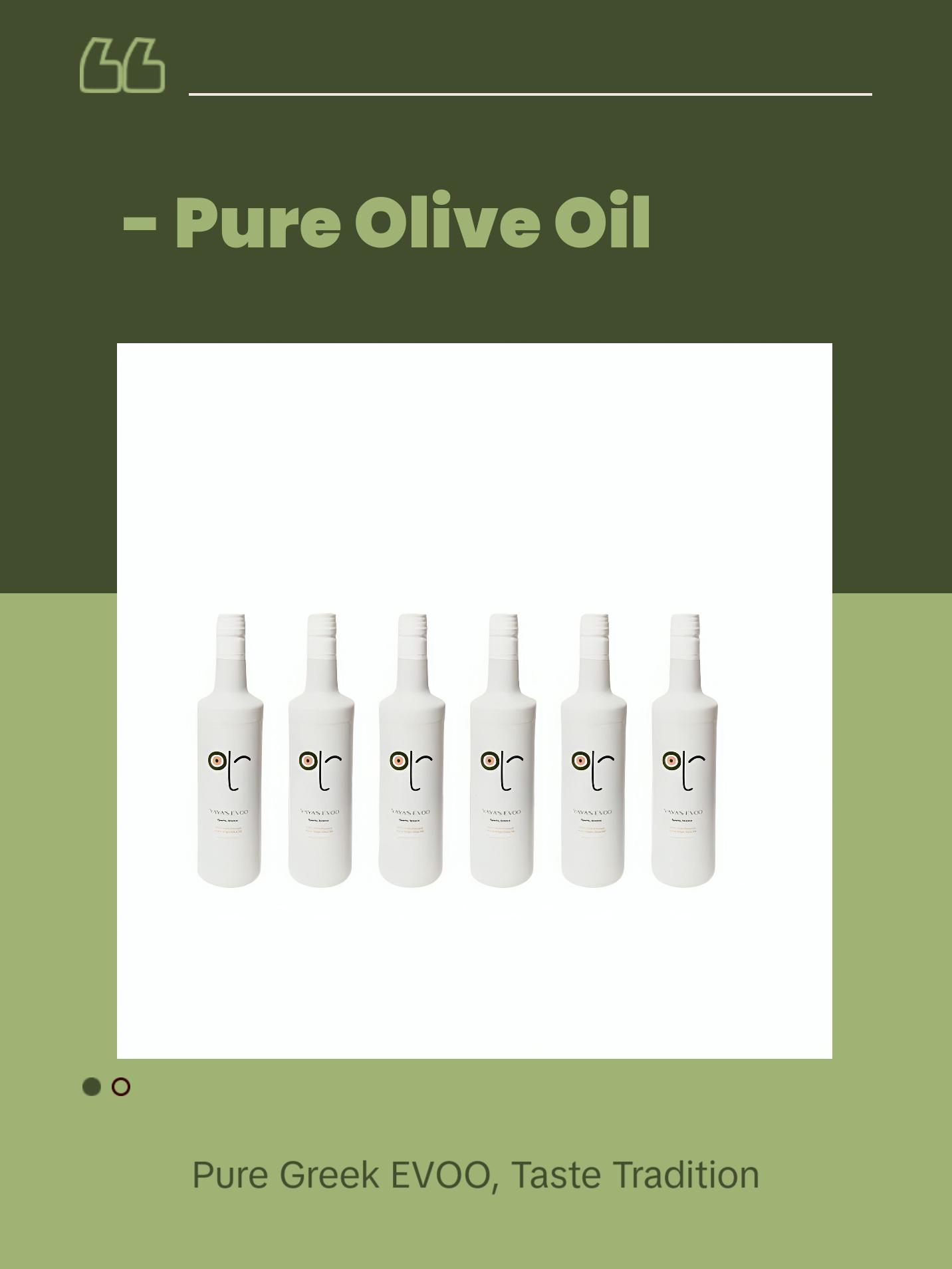 YAYA'S EVOO - Cold Pressed Extra Virgin Olive Oil, Staight from Greece. 100% Pure EVOO, Natural, High Antioxidant, Polyphenol Rich (700ml - Half Case)