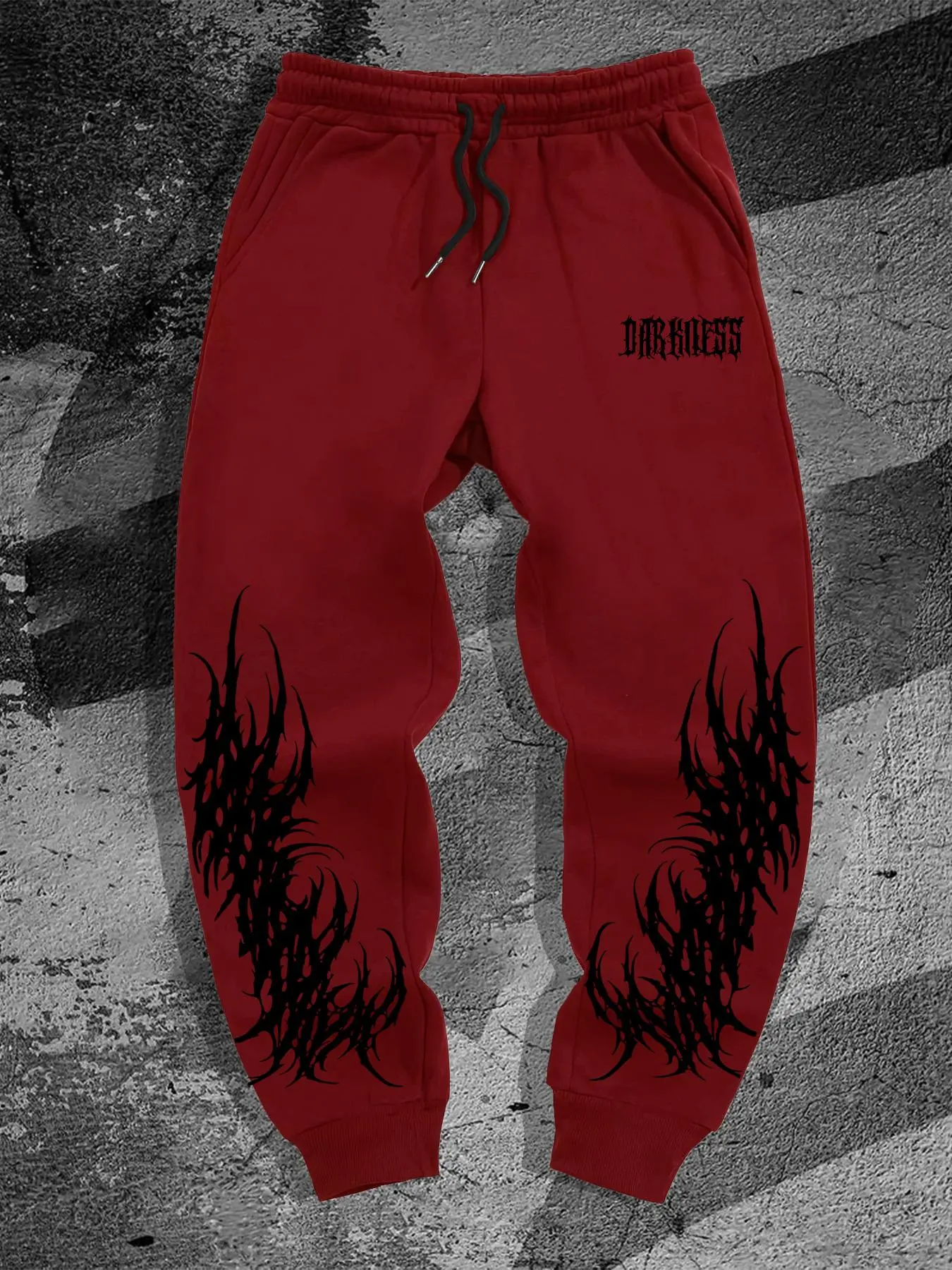 Men's Gothic Style Letter Print Sweatpants, Regular Fit Casual Comfy Jogger Pants for Spring & Fall, Men's Trousers for Daily Wear