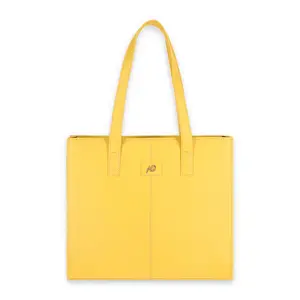 Everyday Women's Mustard Yellow Leather Zipper Tote Bag