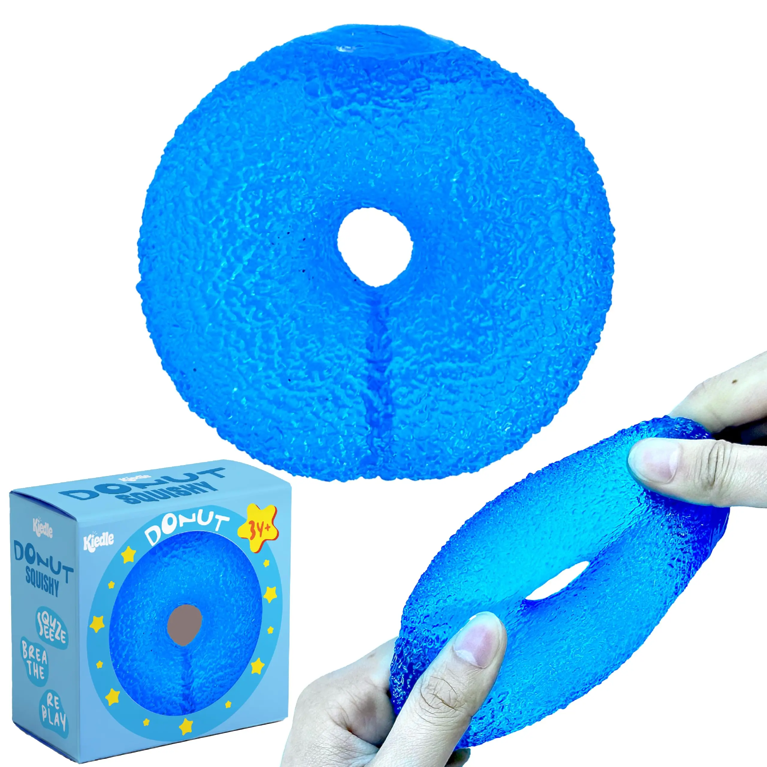 Premium Donut Stress Ball, Odor-Free Slow Rise Cool Sensory Squishy Nice Squeeze Fidget Cute Toy - Easy to Clean - Durable - Gift-Ready - Children Safety Certificate & ASTM Certified 3+