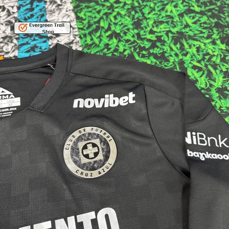 2526 Cruz Azul Third Away Black Long sleeves Soccer Jersey Ligamx