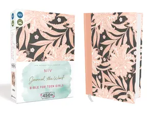 NIV, Journal the Word Bible for Teen Girls, Hardcover, Pink Floral, Red Letter: Includes Over 450 Journaling Prompts! (NIV Journal the Word Bible) by Zondervan [Hardback Book]