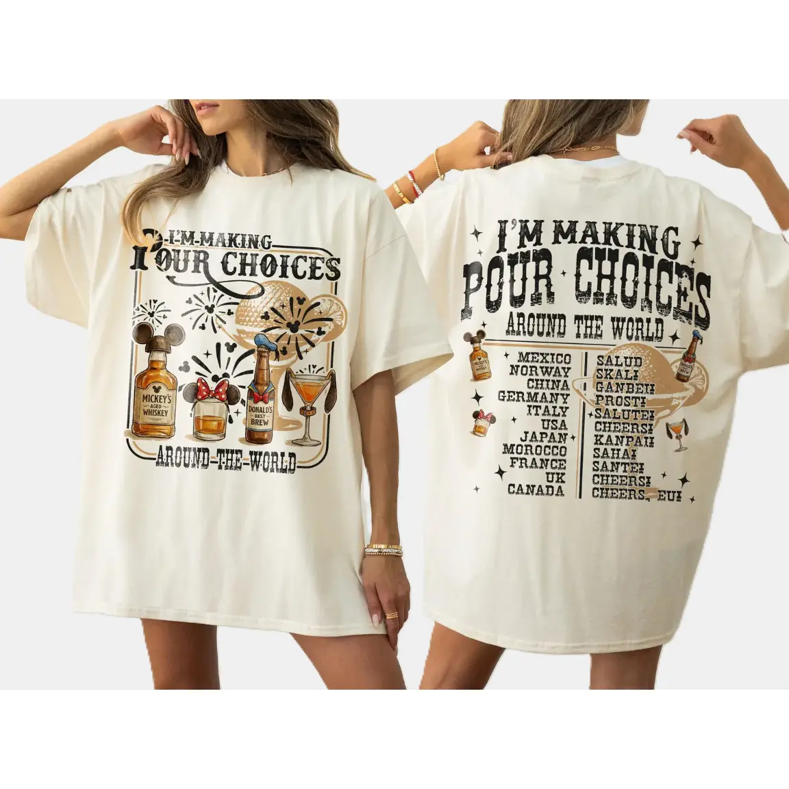 Comfort Colors I'm Making Pour Choices Around The World Shirt, Epcot Drinking Shirt, Epcot 1982 Shirt, Epcot World Tour, Gifts for men women