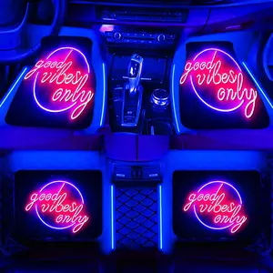Car Interior Neon Sign Car Floor Mats, Car Interior Protective Decoration, Water-absorbent & Non-slip Car Mat, Universal Car Interior Accessories