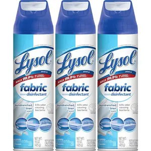 Lysol Fabric Disinfectant Spray, Sanitizing and Antibacterial Spray, For Disinfecting and Deodorizing Soft Furnishings, Sundrenched Linen 15 FL. Oz (Pack of 3)