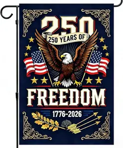 250 Anniversary USA Flag, USA Flag for 250th Anniversary Celebration, 4th of July Decorations, Double-Sided Garden Flags with Eagle Design, 1776-2026 Patriotic Decor | Porch Flag For Home Decoration, Outdoor & Garden