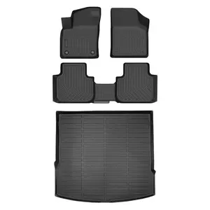 KELCSEECS Volkswagen VW Atlas 6p & 7p 18-26 /  Atlas cross sport 20-26 Floor Mats & Cargo Liners All-Weather TPE Front & Rear Row & Trunk Mats  Accessories Non-Slip Custom Fit Waterproof Easy Clean Eco-Friendly Safe Durable 3D Laser Scans