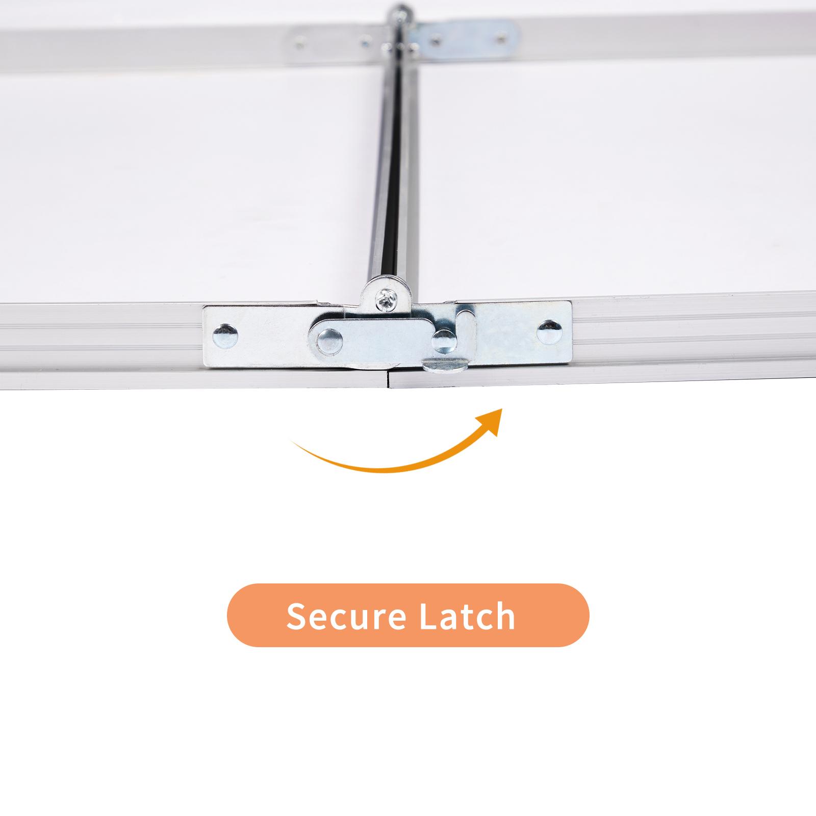 4Ft Portable Folding Table with Carry Handle, Heavy Duty Aluminum Frame Fold-in-Half Dining Table, Waterproof Multi-Purpose for Camping, Picnic, BBQ, Party, Indoor & Outdoor Use