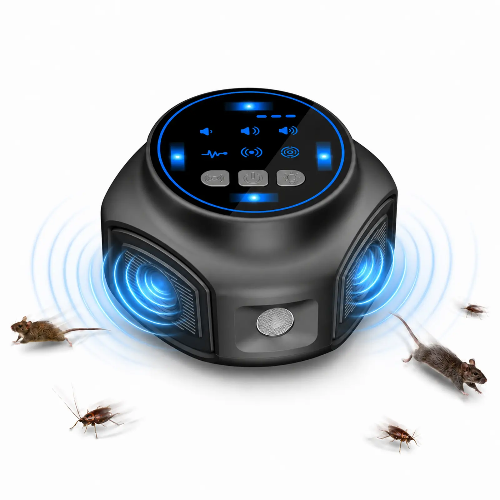 LeafZap Ultrasonic Pest Repeller for Indoor Use - Multi-Mode Electronic Rodent Deterrent, Mouse Repeller with 25-65 kHz Ultrasonic Waves, Pressure Wave, Flashing LED, 4,000 Sq. Ft. Coverage for Home, Garage, Rat-Control, Rodent-Control
