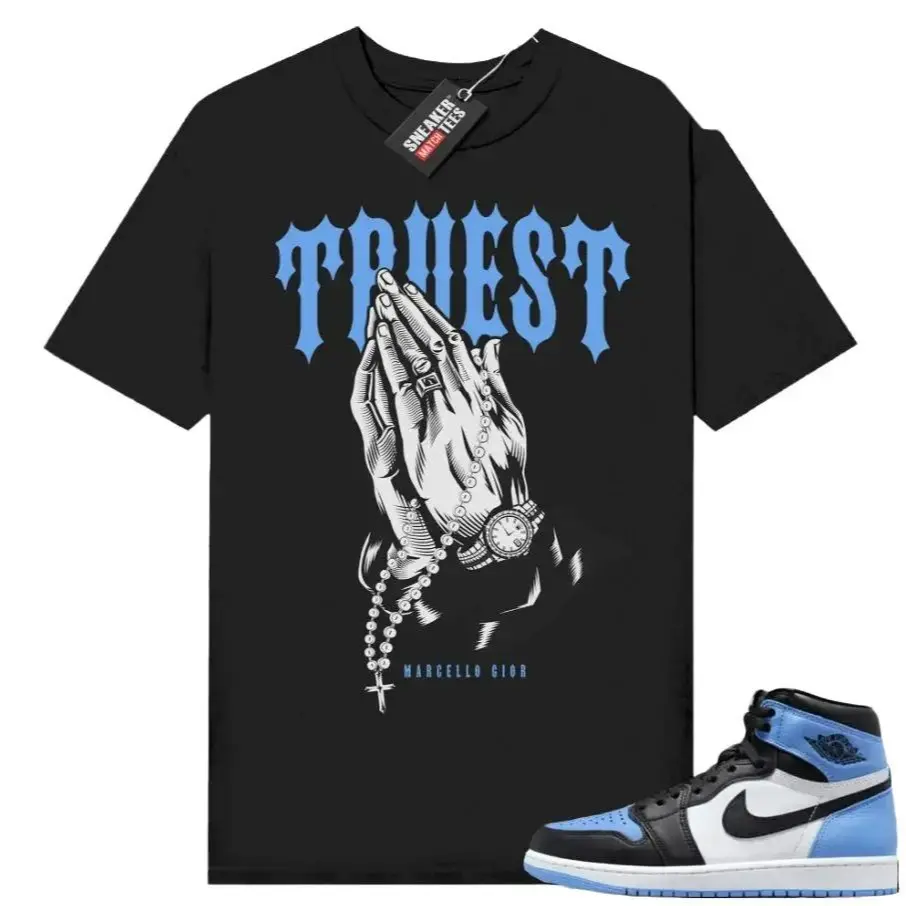 Jordan 1 UNC Toe Sneaker Match Shirt Black Gior Truest, 1 UNC Toe Outfit, Graphic Tees, Womenswear Top T-Shirt