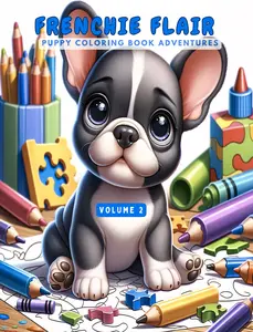 Frenchie Flair: Puppy Coloring Book Adventures: 30 Charming French Bulldog Puppy Illustrations to Color, Discover, and Enjoy. Perfect for Kids Who Adore Animals.