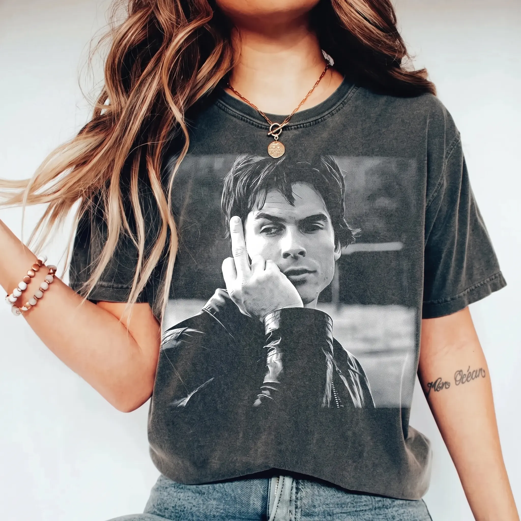 Comfort Color Damon Salvatore Vintage Shirt, Ian Somerhalder Graphic Tee, Retro 90s Vampire Diaries Tshirt, Salvatore Brother