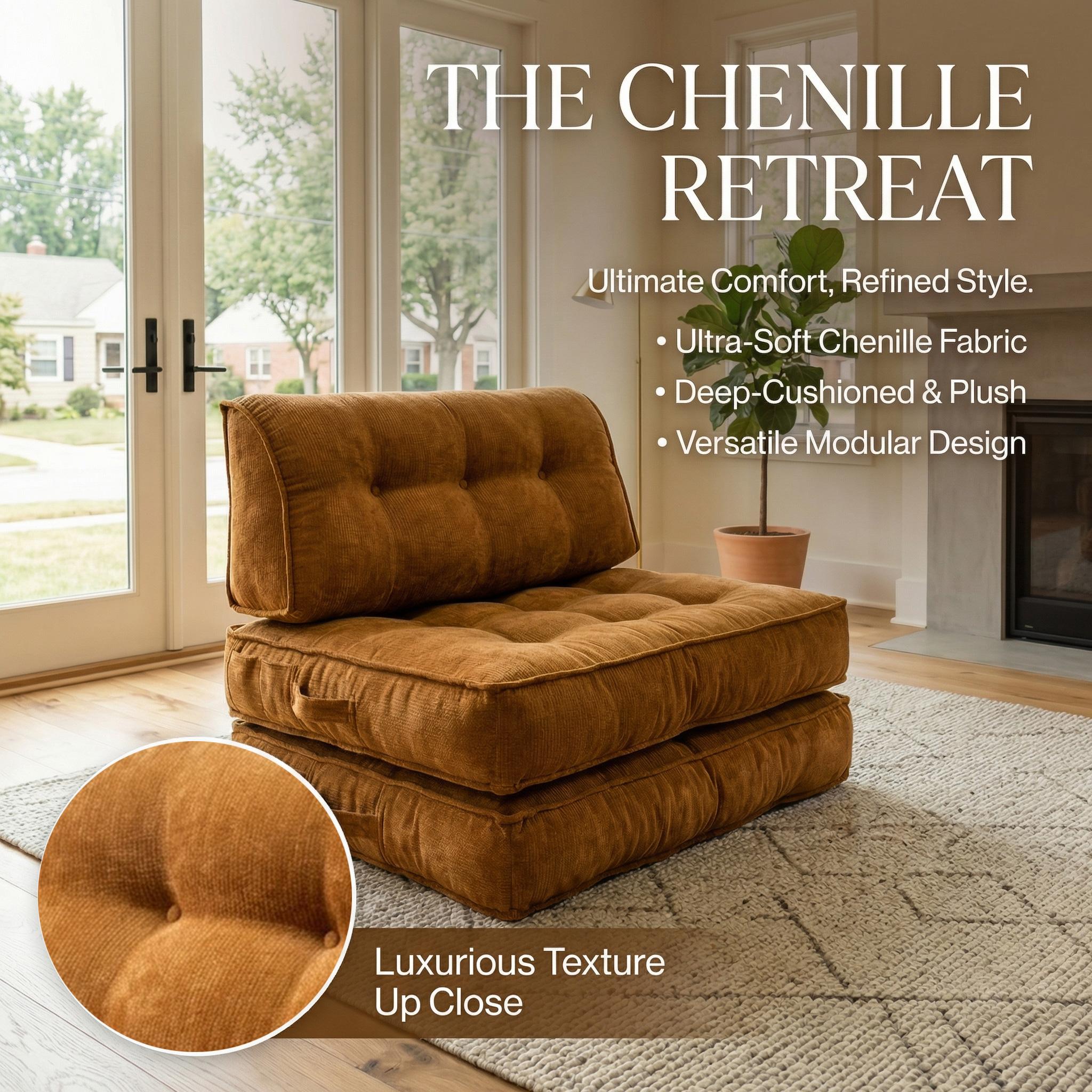 Convertible folding lazy sofa bed with backrest modular free combination small living room sofa, multiple combinations; Comfortable fabric boneless sofa