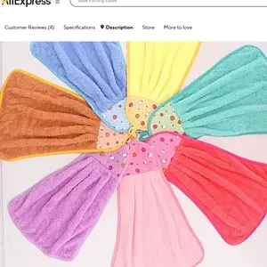 5pcs Kitchen Hand Micro Fibre Hand Towels With Hanging Loops