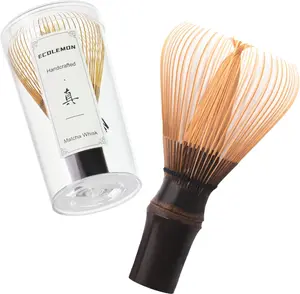 Handcrafted Kurotake Shin Chasen Matcha Whisk (1-Piece), Matcha Wisk for Ceremonial Grade Matcha Powder, Dark Bamboo Whisk, Artisan Made Ceremonial-Grade Macha Whisks