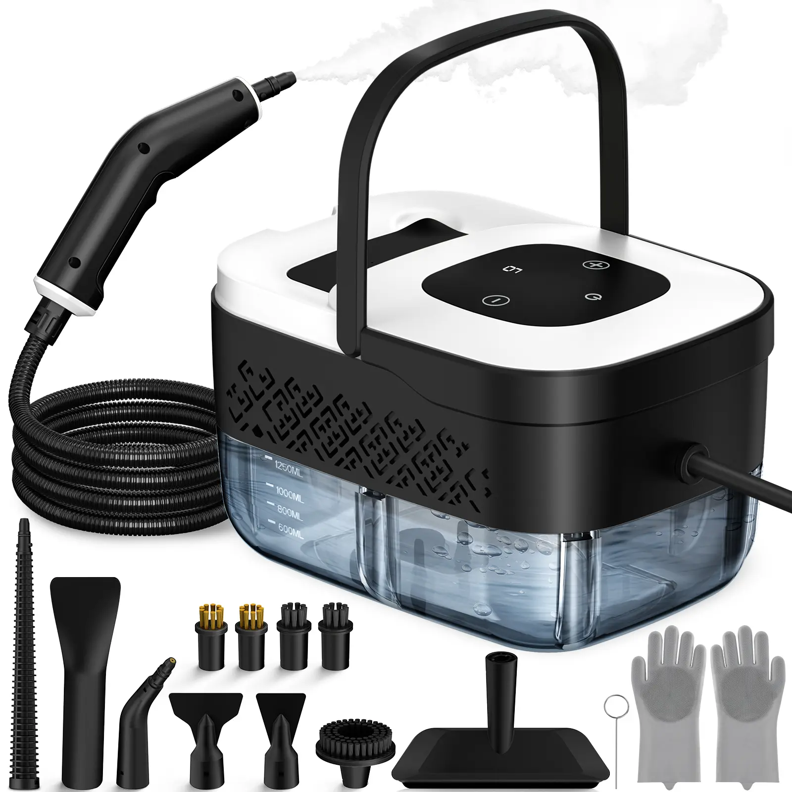 Handheld Portable Steam Floor Cleaner - Corded Unit, 16-Piece Accessories, 6-Level Adjustable, 15s Fast Heating, Families Safe, Large Cap, Ergonomic Design, Cleaning Cloths Included, Home/Car Detailing Tool, Gift Option, Flash Sale Home Items, Mother’s Da