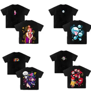 COLLECTION  - Vintage Washed Shirt The Amazing Digital Circus Colorful Cartoon Graphic Tee Oversized Unisex Fan Apparel Trending Streetwear Tee