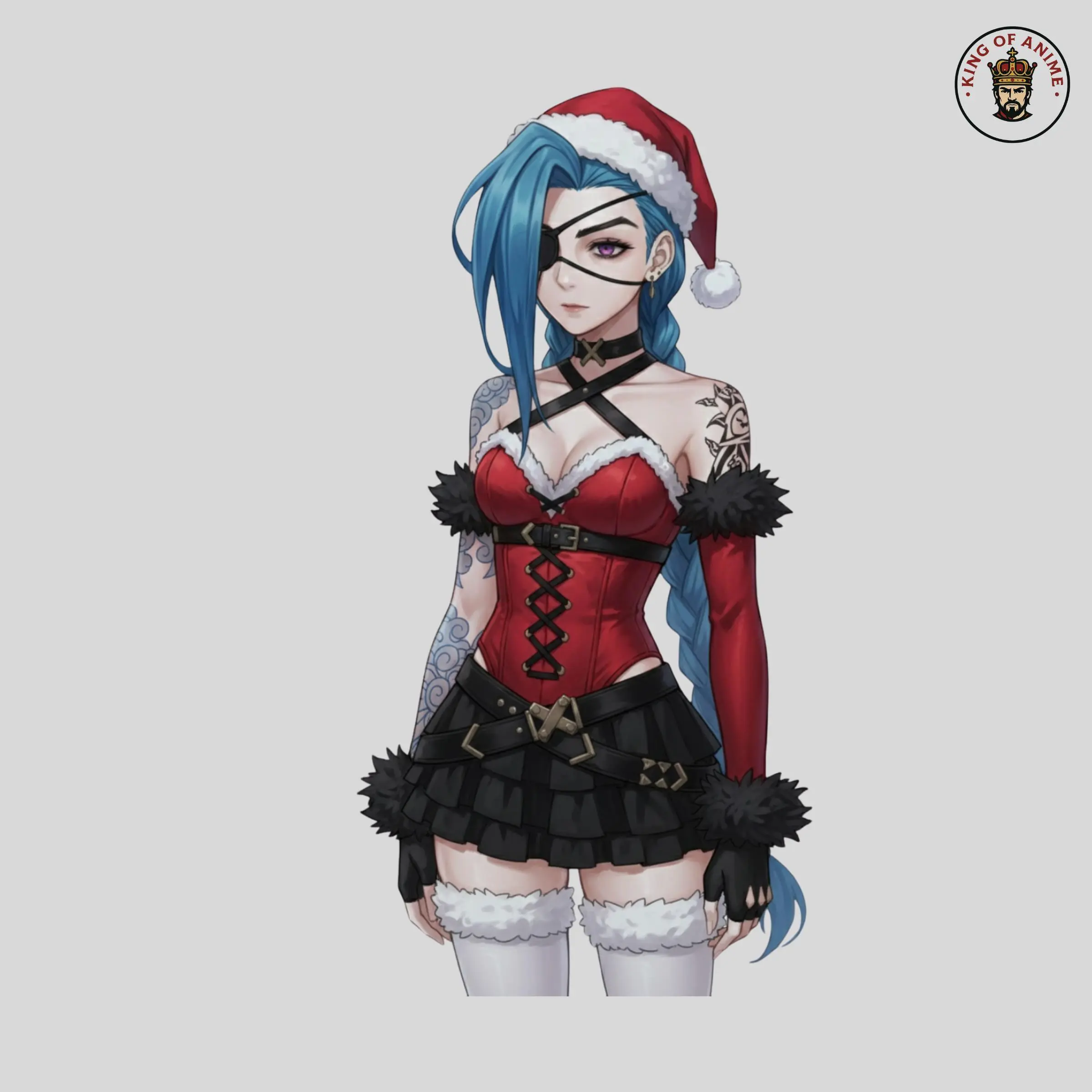 Realistic Christmas Jinx Sticker – Festive Anime Waifu Holiday Art, Anime Waifu Stickers Phone Laptop Decals
