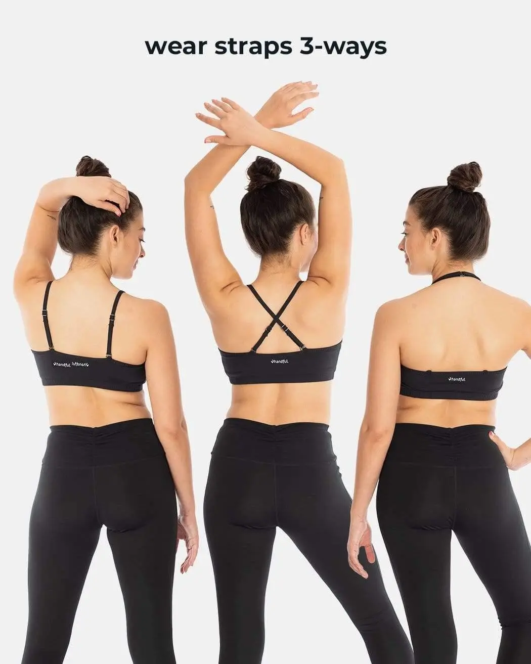 Handful Women's Adjustable Sports Bra with Removable Pads, Versatile Workout Bra - Women's Activewear wireless basics wirefree adjustable strap