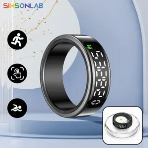 Screen Digital Display Smart Ring, Fitness Tracker Heart Rate Monitor with Multiple Exercise Modes, IP68 Waterproof Wearable Devices, Gesture Remote Control for Taking Photos, Sliding Remote Control for Video, Pedometer