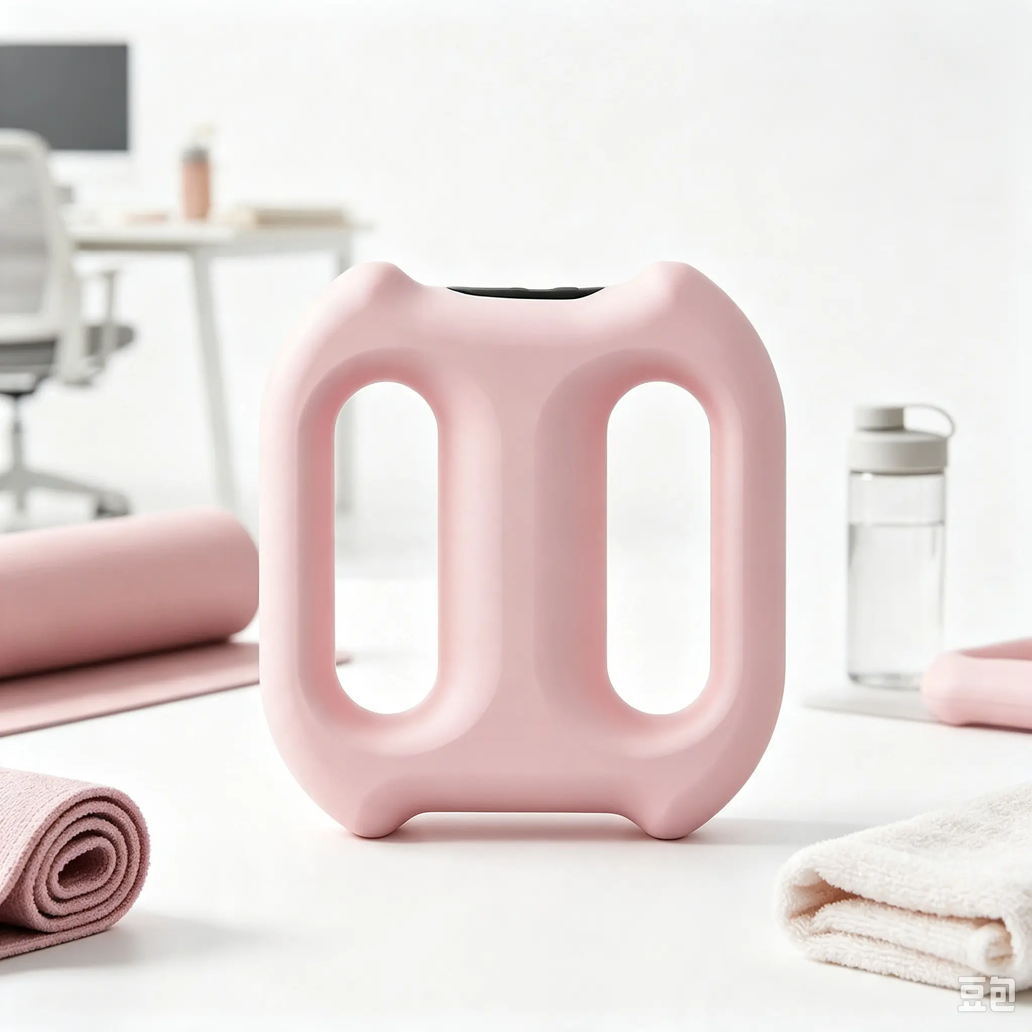 Deep Tissue Percussion Muscle Massager, Electric Dual-Ring Fascia Massager with Belt, 3 Modes and 5 Intensity Levels, Handheld Full-Body Fascia Massager Ring for Relaxation, Portable Muscle Massagers, Cordless Fascial Ring（PINK）
