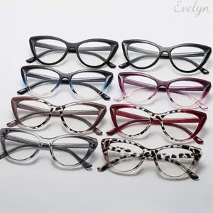Fashion Cat Eye Blue Light Blocking Glasses for Women, Trendy Color Block Clear Lens Eyewear, Lightweight Anti Blue Ray Computer Glasses, Retro Nerd Chic Eyeglasses for Office, Gaming, Reading, Screen Time & Daily Casual Wear