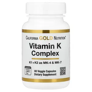 California Gold Nutrition Vitamin K Complex, 60 Veggie Capsules