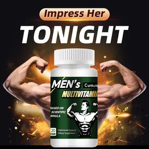 Cunkore Advanced Men's Multivitamin: Formula Backed by Science with Vitamins C, B1, B2, Zinc, Magnesium, Folate – 20 Tablets for Exercise Support, Hormone Regulation, and Power Building