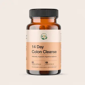14 Day Colon Cleanse Capsules, Digestive Wellness Supplement, Vegan Formula, 90 Capsules