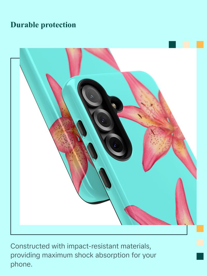 Premium Tiger Lily Flower Phone Case, Shockproof & Protective, High-Color, Available for Different Phones