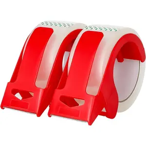 2-Pack Clear Packing Tape with Dispenser 2.7mil x 1.88" x 55Y Heavy Duty Strong Adhesive Packaging Tape for Moving Boxes