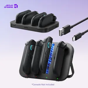 JSAUX Charging Dock Compatible with Nintendo Switch 2 JoyCon Controllers, 4-in-1 Magnetic Charger Station with Adjustable Stand & LED Indicator, Switch 2 JoyCon Charger with 4.9FT USB C Cable