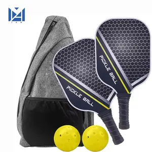USAPA Approved Graphite Carbon Fiber Pickleball Paddle Set - 2 Lightweight Racquets with Balls & Bag for Indoor Outdoor All Skill Levels
