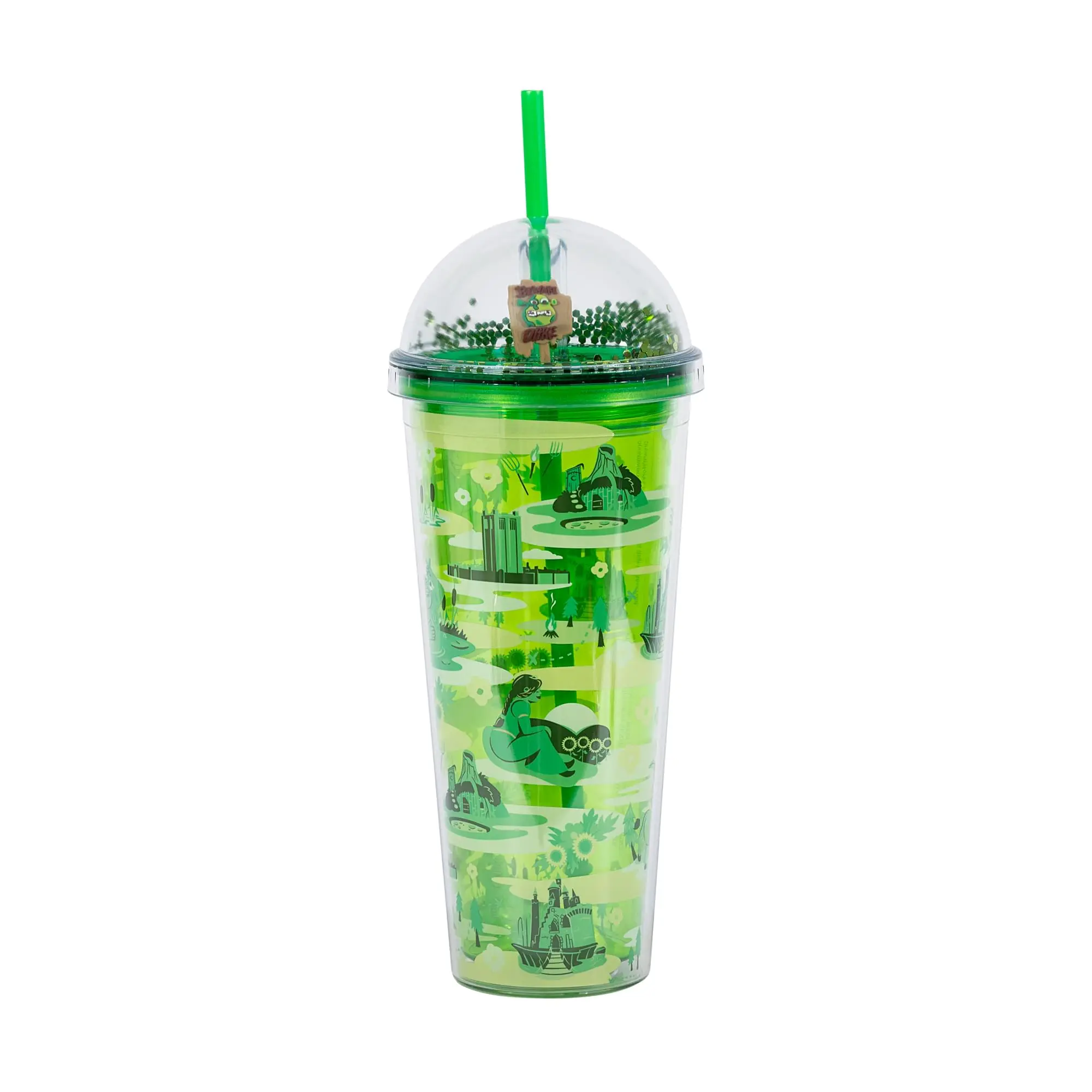 Shrek Swamp Landmark Characters 24-Ounce Carnival Cup With Lid and Straw