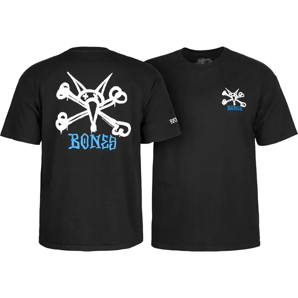 Women's Powell Peralta Rat Bones T-shirts, Versatile for Loungewear-Nightwear Use, Pairable with Men's Jackets-Cardigans