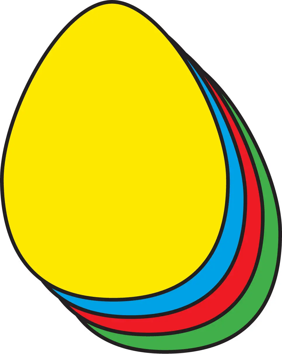 SHAPES ETC. 3” x 3” Assorted Color Egg Creative Cut-Outs for Art & Teachers, 31 Sheets on Acid-Free Construction Paper
