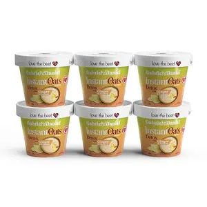 Gabriel & Daniel Organic, Gluten Free, Non-GMO Instant oats Ginger & Lemon. Convenient microwave cup. Fortified with Vitamins. Hot Cereal breakfast or snack.