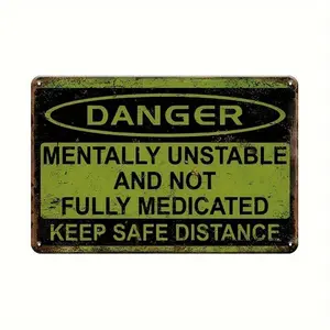 Retro letter patterned metal plaque, interesting quotes, waterproof and durable logo, home living room and bedroom mural decoration, home decoration products, decorative plaques, home office decoration20*30CM