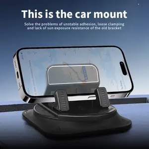 1 pcs 360° Rotating Car Phone Holder Silicone Anti-skid Pad Waterproof Phone Holder Suitable for Car, Office and Home Use Cellphone Mount