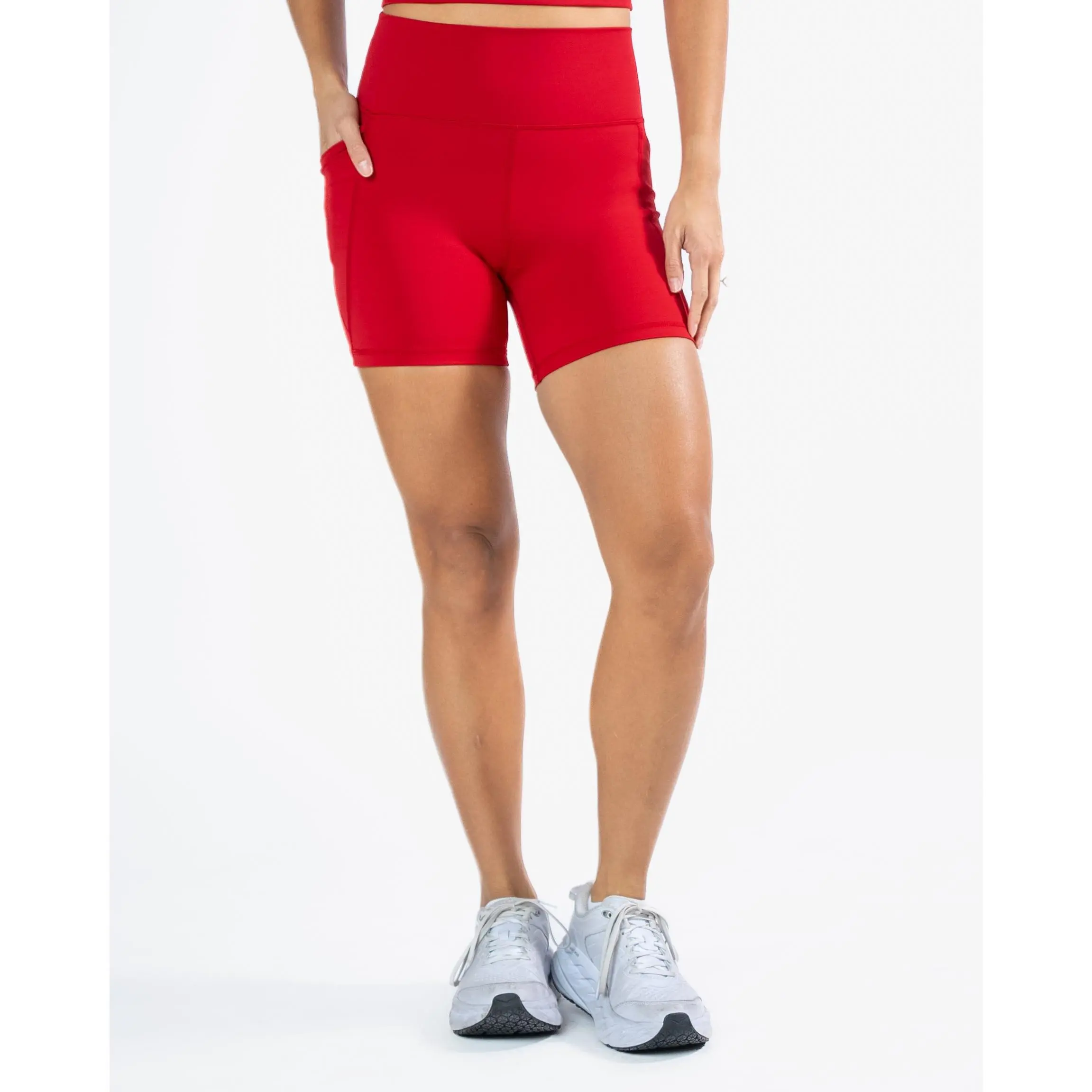 Lux High Waisted Rio Shorts (5 in. inseam) - Cherry