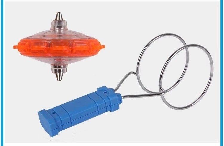 Kids' Light-Up Hand-Crank Magnetic Orbital Magic Yo-Yo – Glowing Spinning Gyro Toy with Magnetic Flywheel Effects