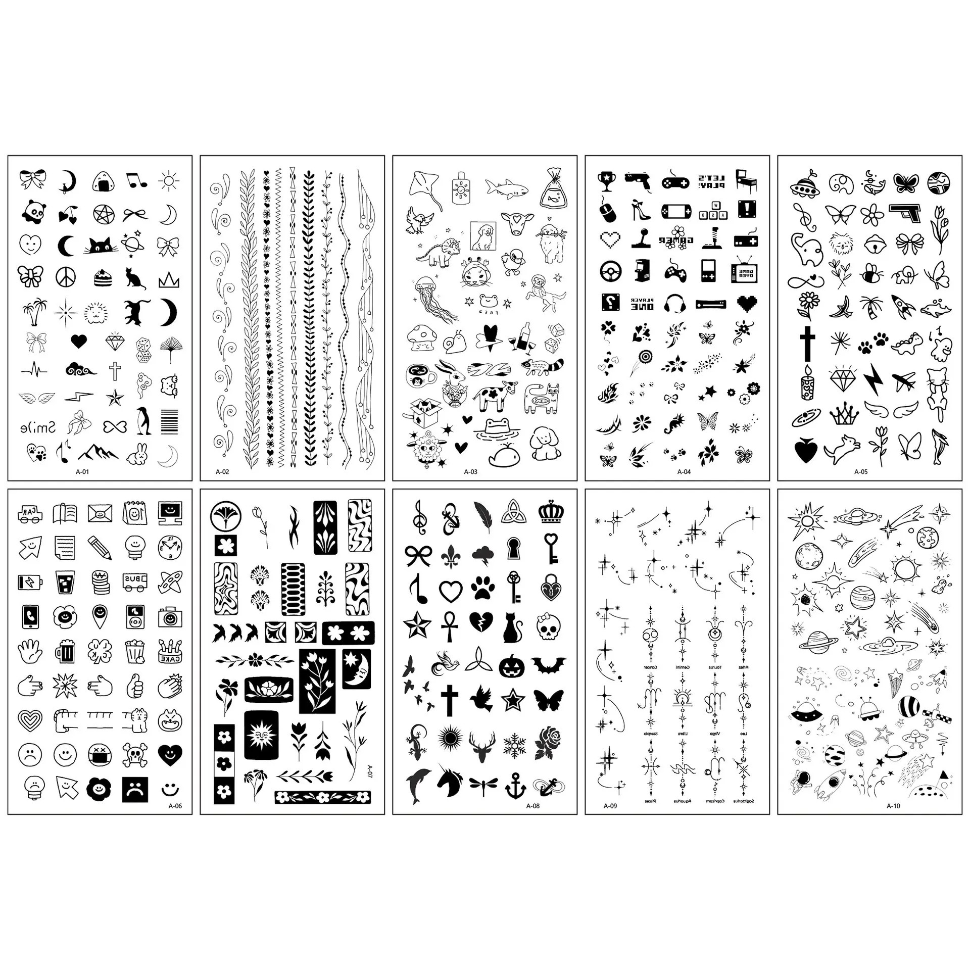 New Finger Tip Small Tattoo Stickers, High-End English Letters Flower Butterfly Design, Temporary Tattoo Stickers, Fashionable Body Art Accessories, Temporary Fake Tattoos