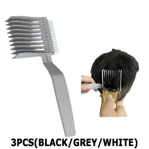 3PCS Men's Blending Fade Tool Gradient Haircut Guide, Attachment for Flat Top Trimming, Styling and Blending Accessory for Hair Cutting, ABS Plastic, Barber and Home Use