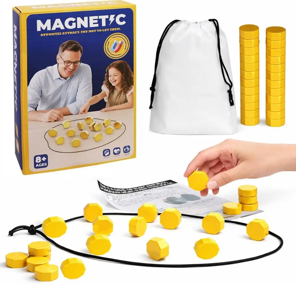 Kollide By Relatable, Exciting Magnetic Game for Family Game Night, Great Fun Games for Kids, Includes 1 Rope, 20 Magnets, and Instructions