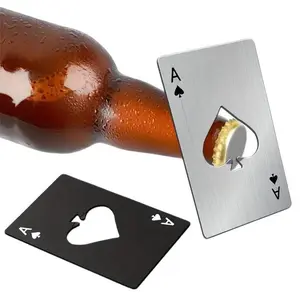 Stainless Steel Poker Design Bottle Opener, Portable Compact Multi-Functional Beer & Soda Cap Opener, Durable Bottle Opener Perfect for Parties and Events