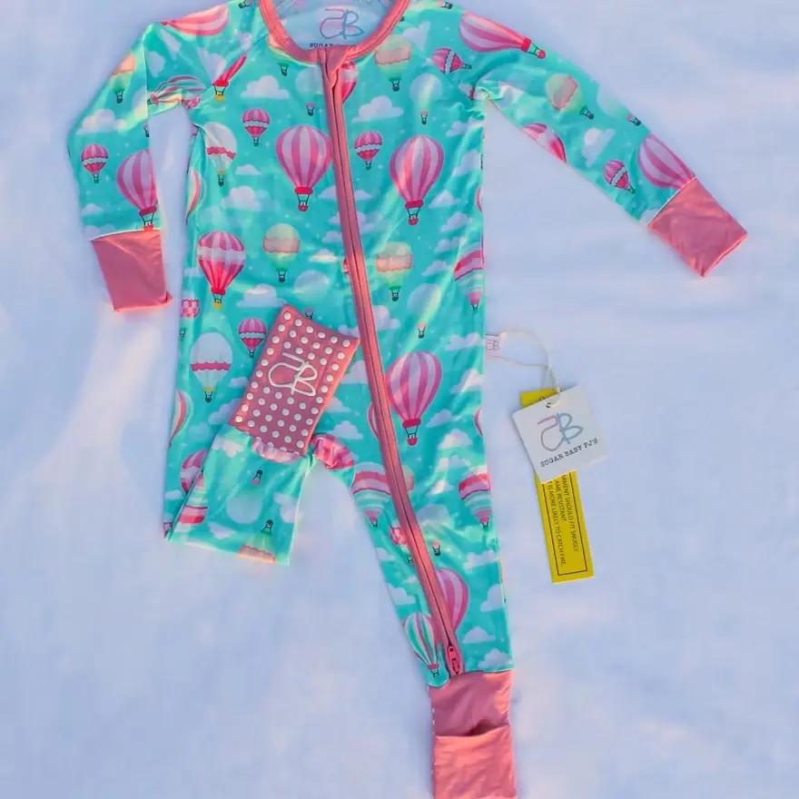 Bamboo pajamas. Pastel Skies Breathable Onesies Pajama Set