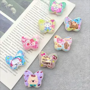Acrylic Vertical Hole Color Printing Beads Unique Design for Special Applications Colorful Visual Appeal in Fun Animal & Food Shapes