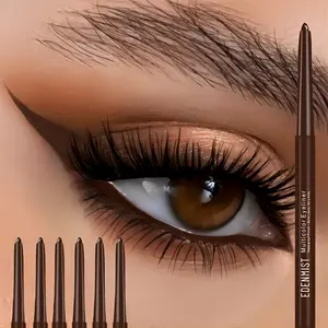 [Quick Dry Waterproof Eyeliner] 6pcs Quick Dry Waterproof Brown Eyeliner Gel Pencil - Soft Easy Wear High Matte Concealer Pen Lasting Eyes Makeup Eye Pencil Set