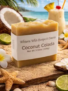Coconut Colada Soap Bar Net Wt. 3.55oz 100g with Sparkling Peach Juicy Pineapple Wild Berries & Delicate Plumeria Fragrance