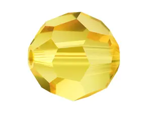 50pcs Adabele Austrian Faceted Round Crystal Beads #5000, Light Topaz Yellow, Size Selections: 4mm/6mm/8mm/10mm
